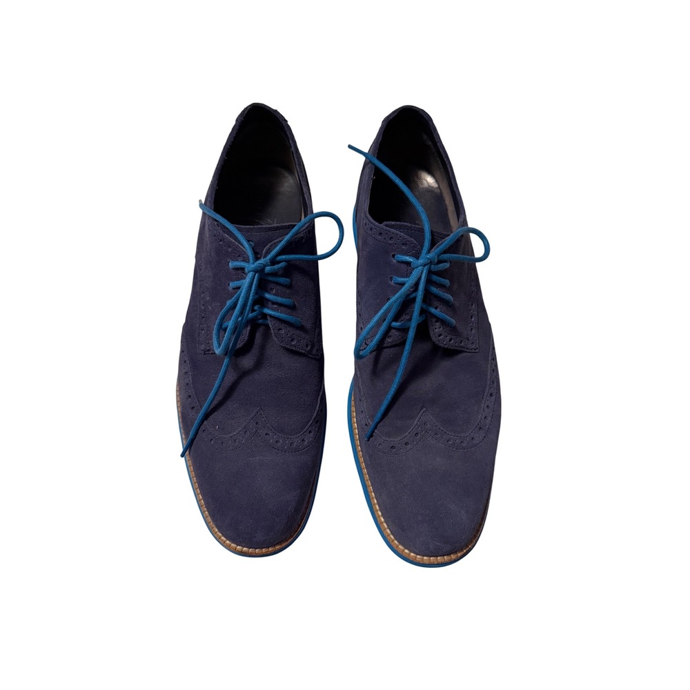Cole Haan LunarGrand Wingtip Oxford‎ Navy Blue Suede Mens 13M C11097 Nike Sole
